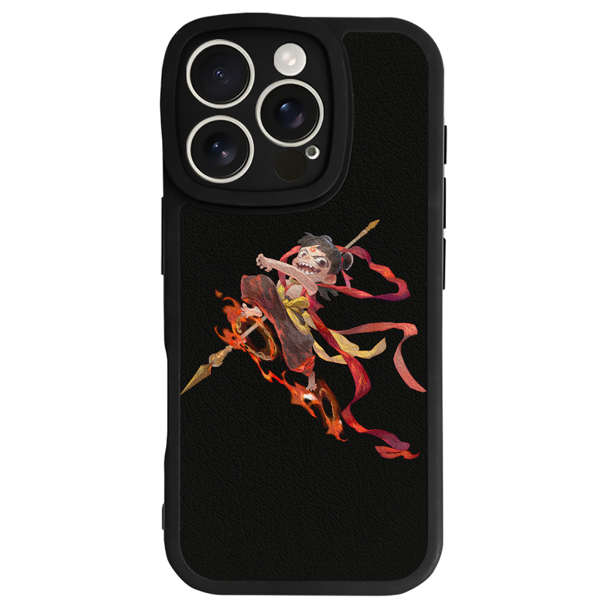 （画像用） Ne Zha 2 ナタ 魔童の大暴れ 【iPhone 16シリーズ対応】シリコンスマホケース（レザー調） 材質：シリコン